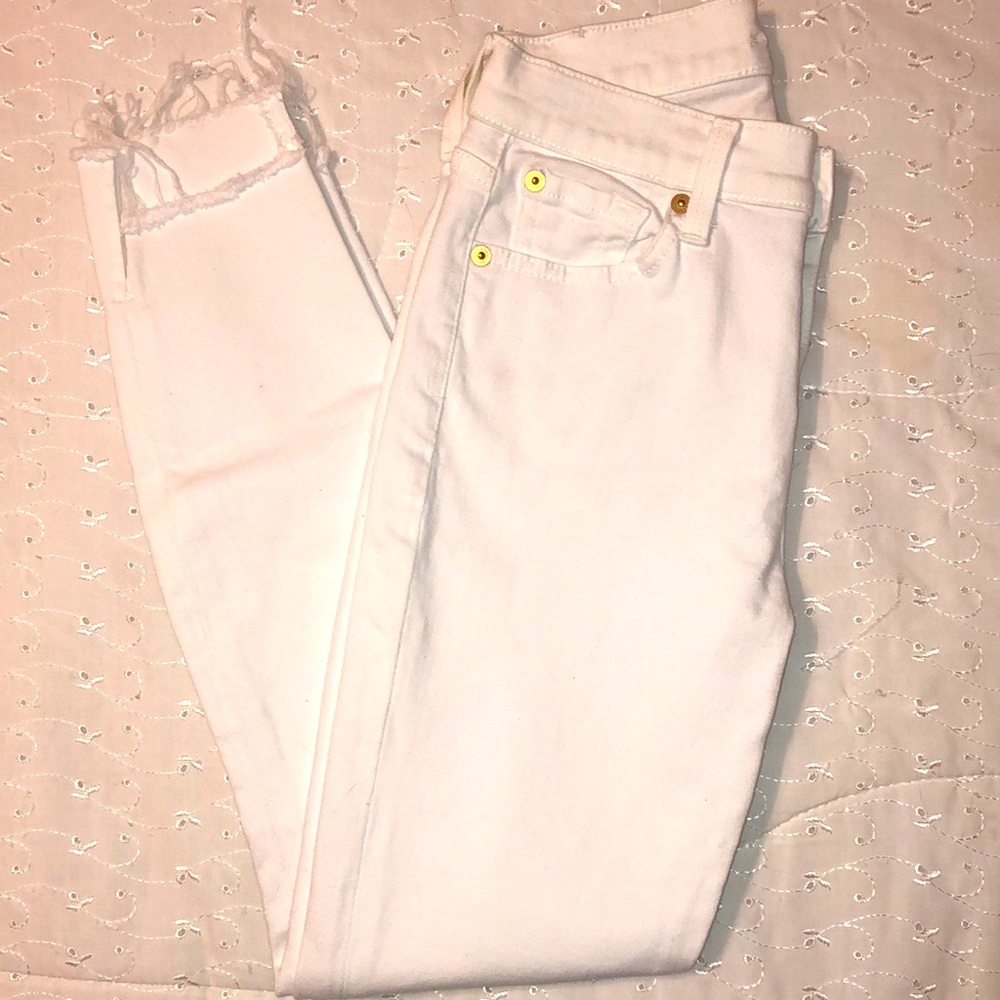7 For All Mankind skinny white jeans
